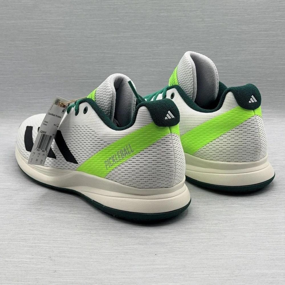 Adidas Men's 12 Pickleball  Shoes White Green Courtflash Tennis HC JQ0695
